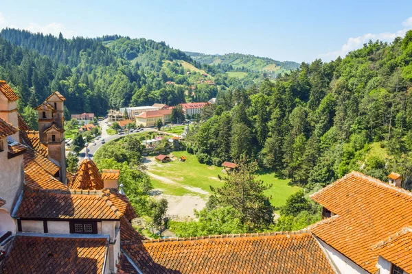 Bran Stadsbilden Utsikten Från Slottet Rumänien — Stockfoto