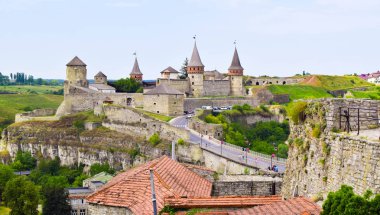 Kamianets-Podilskyi eski kale. Ukrayna.