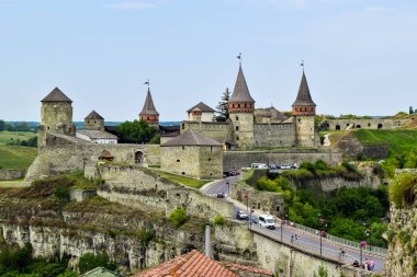 Kamianets-Podilskyi eski kale. Ukrayna.