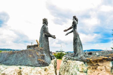 Budapeşte, Macaristan - 4 Temmuz 2018: Heykel 