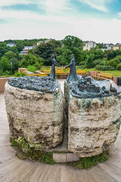 Budapest Hongrie Juillet 2018 Sculpture Buda Rencontre Ravageur Naissance Budapest — Photo