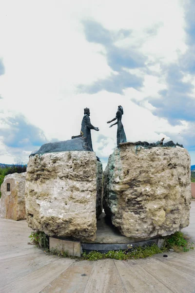 Budapest Hongrie Juillet 2018 Sculpture Buda Rencontre Ravageur Naissance Budapest — Photo