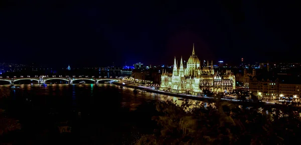 Vacker Natt Stadsbilden Budapest — Stockfoto