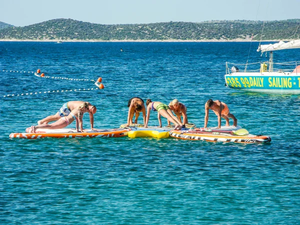 Vodice Croatia July 2018 Group Aqua Yoga Classes — Stock Photo, Image