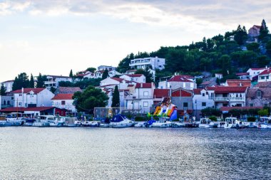 Tribunj cityscape, Hırvatistan.
