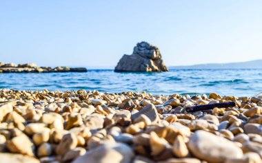 plaj, brela, Hırvatistan.