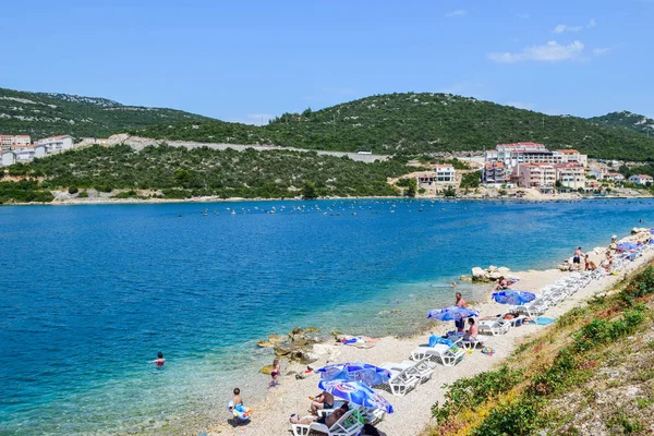 Városkép és Neum strand, — Stock Fotó