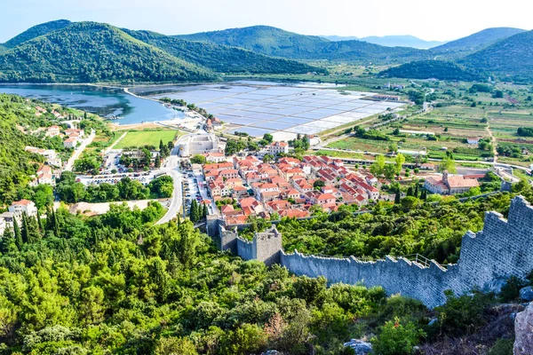 Le saline Ston, Croazia . — Foto Stock