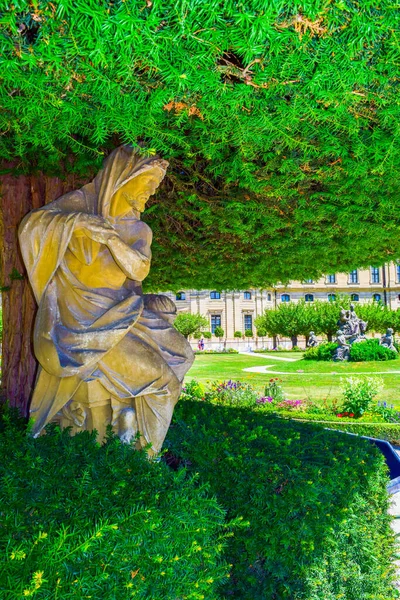 Wurzburg Alemania Julio 2019 Escultura Sombra Árbol Cortado Artificialmente Jardín — Foto de Stock