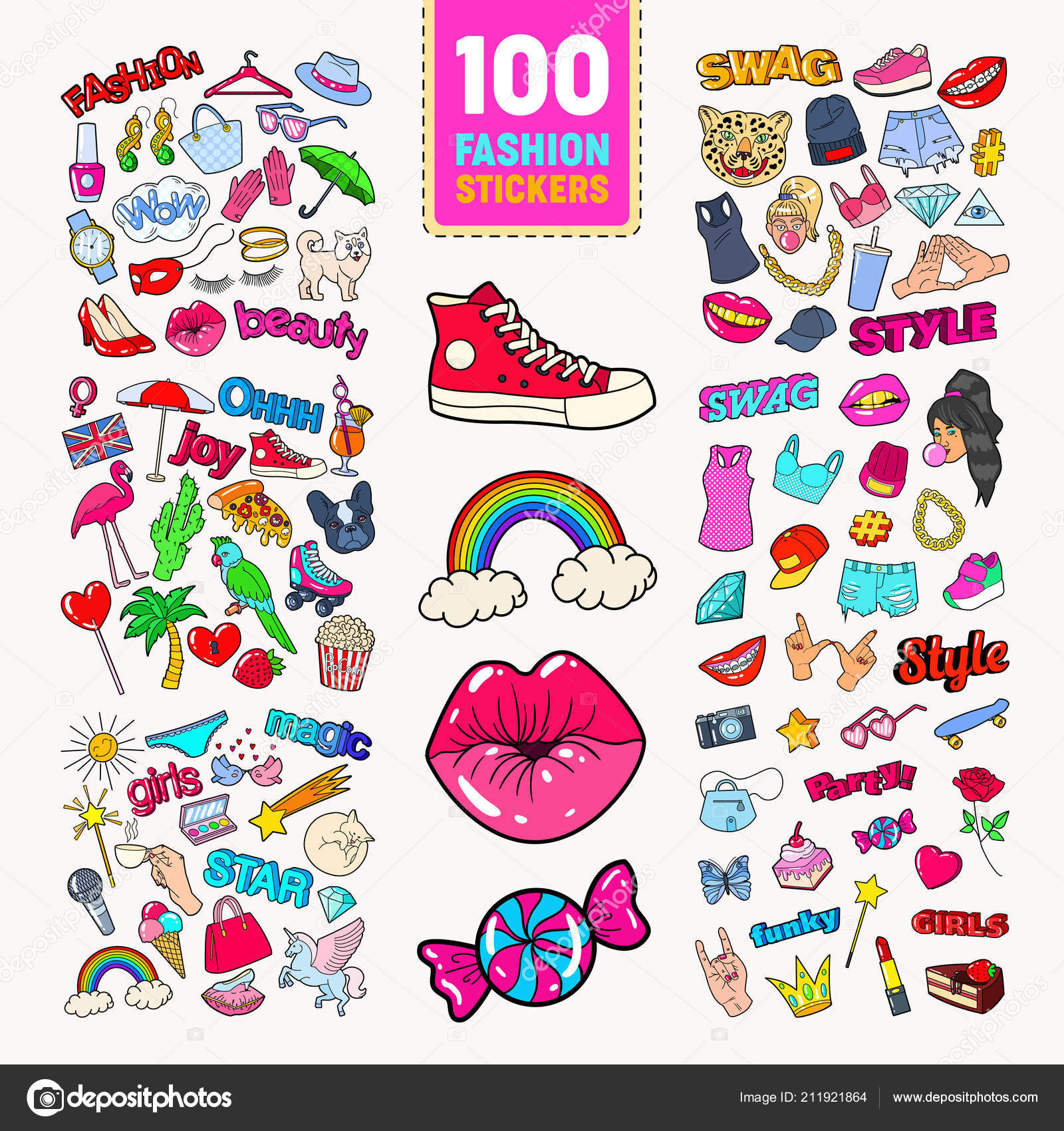 Woman Fashion Stickers, Badges and Patches Stock Vector by ©vectorlab  156543322