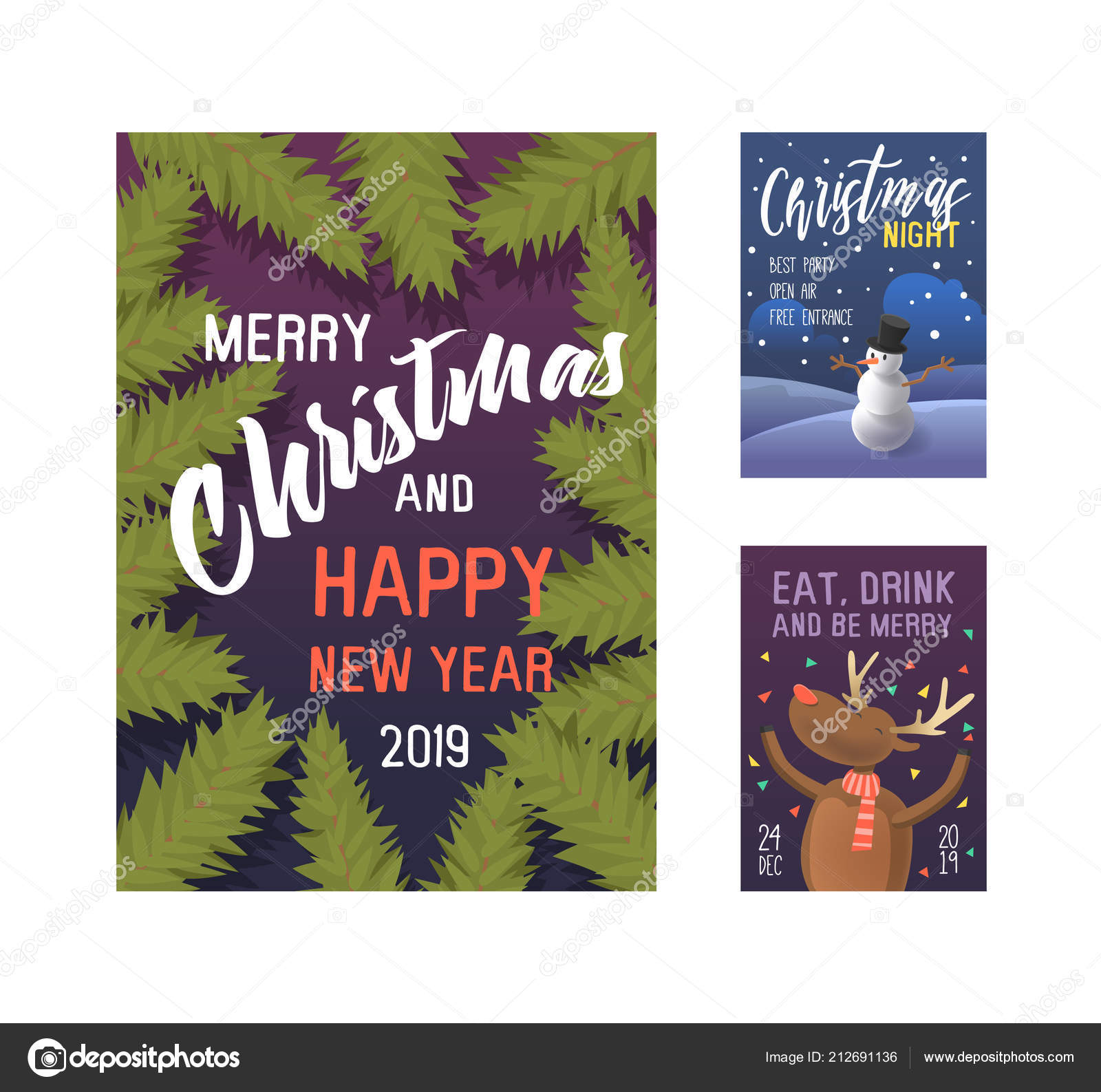 merry christmas 2019 party poster invitation flyer template xmas