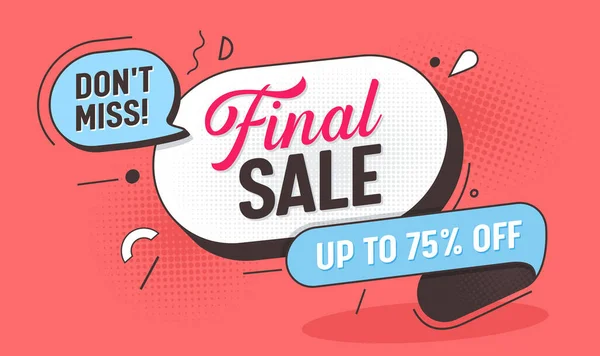 Final Big Sale Discount Line Badge. Mega Price Offer Red Poster Layout. Marketing Promotion Special Hot Element. Best Deal Horizontal Sign Tab Message Design Flat Vector Illustration — Stock Vector