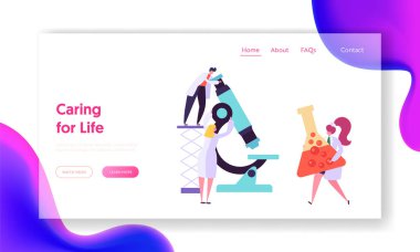 Kimya İlaç sanayii denemeler sağlık açılış sayfası için. Eczacı araştırma ekipmanları tanılama Danışma için. Modern bilim tedavi Web sitesi veya Web sayfası. Düz çizgi film vektör çizim