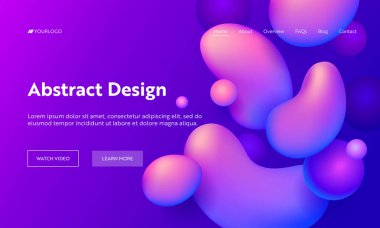 Mor soyut geometrik damla şekil açılış sayfası arka plan. Fütüristik dijital hareket degrade desen. Web sitesi Web sayfası için yaratıcı yumuşak Neon sıvı zemin. Düz çizgi film vektör çizim