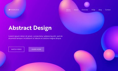 Mor soyut sıvı damla şekil açılış sayfası arka plan. Fütüristik dijital mürekkep stili degrade desen. Web sitesi Web sayfası için yaratıcı yumuşak Neon sıvı zemin. Düz çizgi film vektör çizim