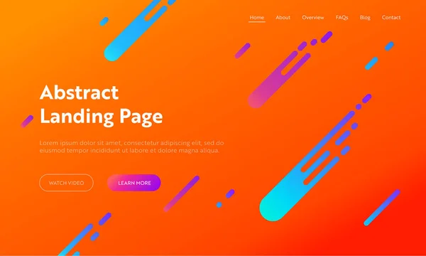 Красочный Drop Abstract Orange Geometric Gradient Shape Landing Page Background. Bright Blue Purple Digital Motion Path. Creative Element для веб-страницы. Плоский вектор — стоковый вектор