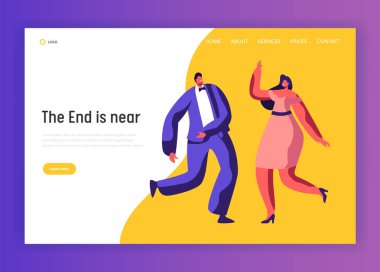 Açılış sayfası parti mutlu yetişkin Giydir dans. Mutlu çift karakter kutlamak tatil olay. Disco Club eğlence iyi ruh hali davranış web sitesi veya Web sayfası. Düz çizgi film vektör çizim