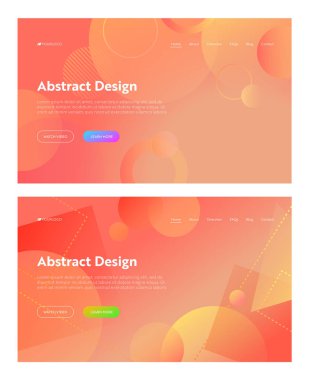 Sayfa arka planı açılış mercan soyut geometrik daire şekli ayarlayın. Turuncu dijital Meydanı grafik degrade desen. Web sitesi Web sayfası vektör çizim için düz çok renkli şablonu zemin koleksiyonu