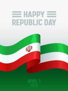 Iran ulusal bayrak Bağımsızlık günü afiş şablonu. İran mutlu Cumhuriyeti gün arka plan afiş, Poster için. Vektör çizim