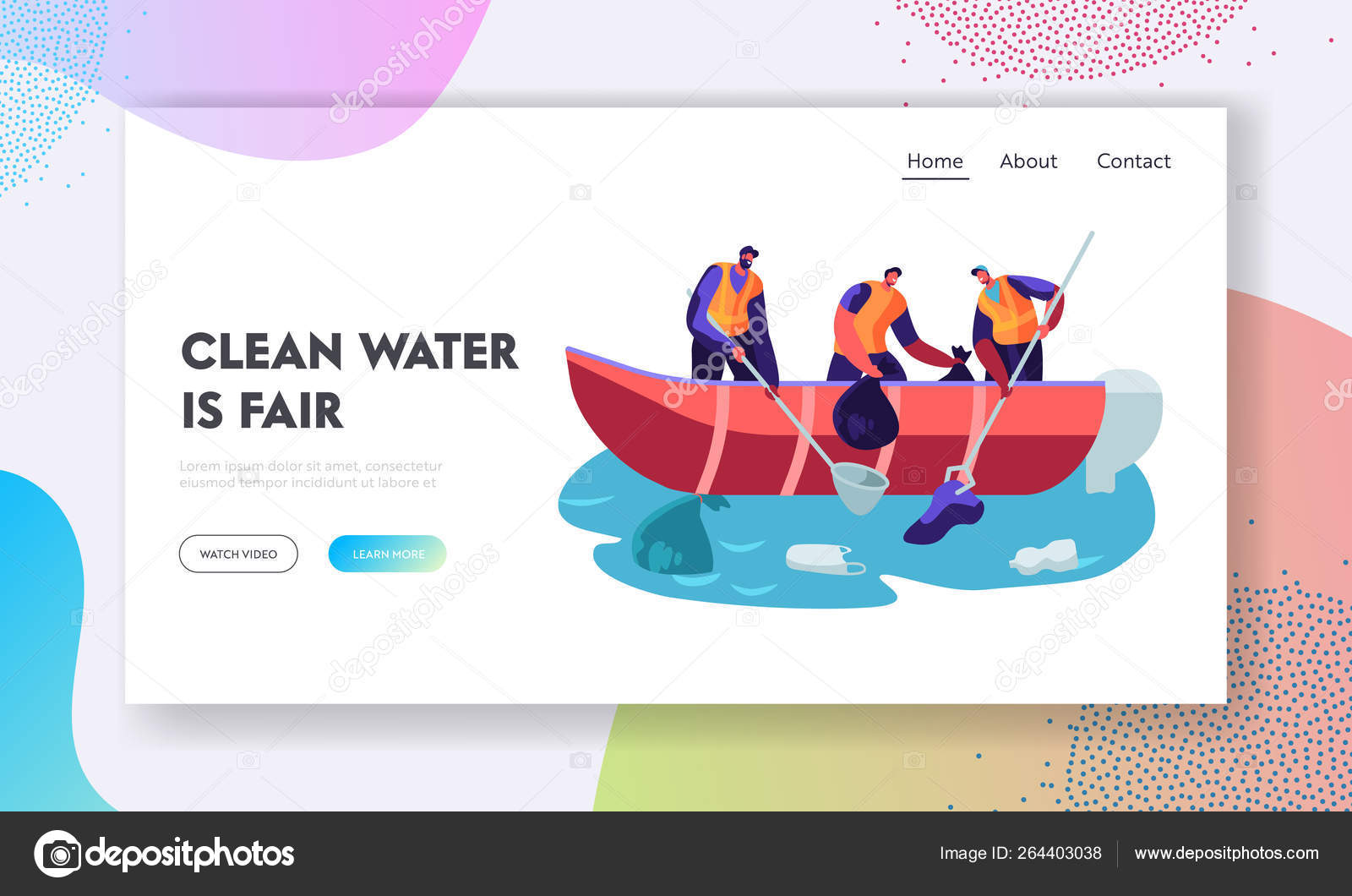 World Ocean Pollution. People in Boat Collecting Plastic Garbage in Sea. Polluted  Water Environment. Trash, Ecology Protection. Website Landing Page, Web  Page. Cartoon Flat Vector Illustration, Banner Stock Vector Image by  ©vectorlab #