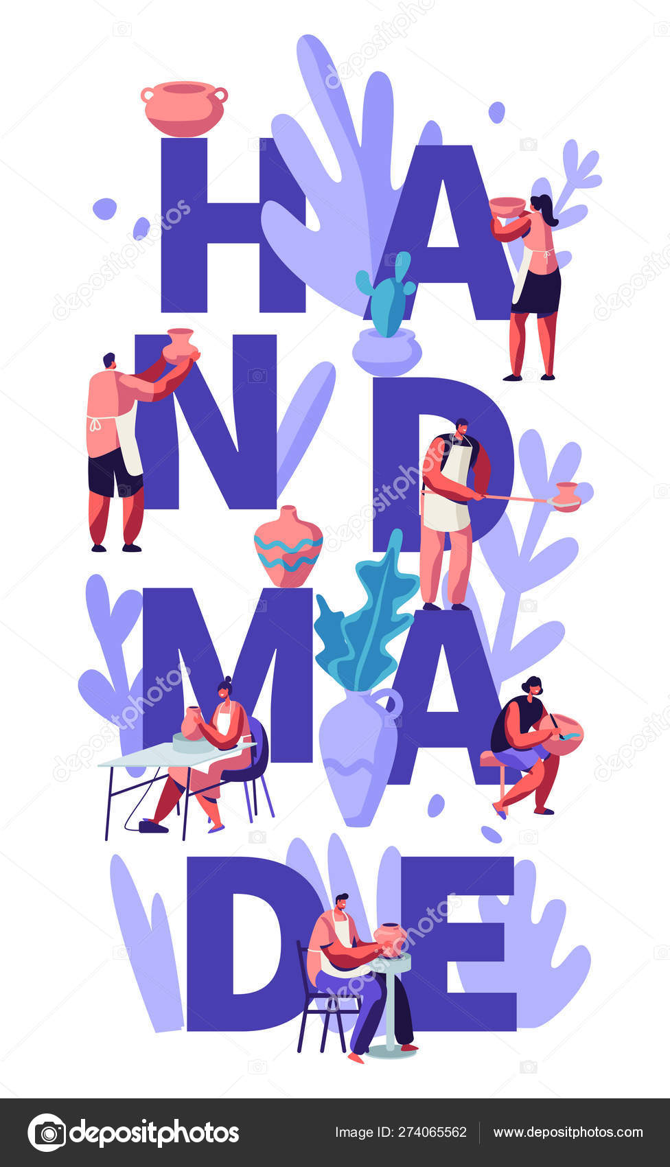 Handmade Concept. Characters Making Painting, Baking in Oven and Decorating Pots, Earthenware, Crockery Ceramics at Pottery Workshop, Poster, Banner, Flyer, Brochure. Cartoon Flat Vector Illustration Stock Vector Image by ©vectorlab #274065562 Handmade Concept. Characters Making Painting, Baking in Oven and Decorating Pots, Earthenware, Crockery Ceramics at Pottery Workshop, Poster, Banner, Flyer, Brochure. Cartoon Flat Vector Illustration Stock Vector Image by ©vectorlab #274065562