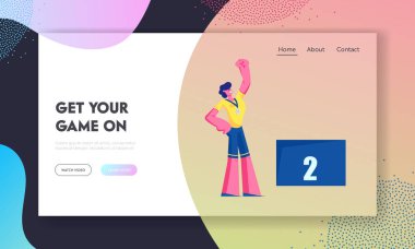 Gümüş Madalyalı Sporcu Turnuvada İkinciliği Kutluyor, Zafer, Spor Yaşam Tarzı, Başarı Başarısı, Spor Kupası Web Sitesi Açılış Sayfası, Web Sayfası. Karikatür Düz Vektör İllüstrasyon Afiş