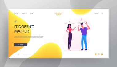 Erkek ve Kadın Sıralama Şeyler ve Mücadele Web Sitesi Açılış Sayfası. Sevgi dolu Evli Çift Kavgası. Karı koca arasında skandal. İnsan İlişkileri Web Sayfası Afiş. Karikatür Düz Vektör İllüstrasyon