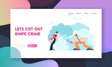 Suç Araştırma Web Sitesi Açılış Sayfası. Büyüteç Çözme Soygunu ile ilgili araştırmacı. Sack'le saklanan hırsız. Polis Dedektifi ve Kriminal Web Sayfası Banner. Karikatür Düz Vektör İllüstrasyon