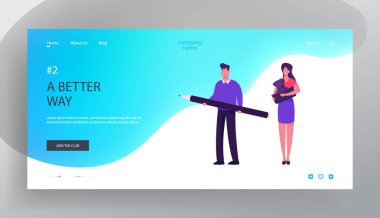 Bürokrasi ya da Sözleşme İmzalama Sitesi İniş Sayfası. Finans için İşadamı ve Kadın Kalemi ve Mühür Damgası Ya da Hukuk Onayı Web Sayfası Afişi. Çizgi film Düz Vektör İllüstrasyonu