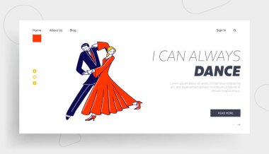 Dance Leisure, Sparetime, Performans veya Hobby Landing Page Şablonu. Dans eden çift valsi ya da tango