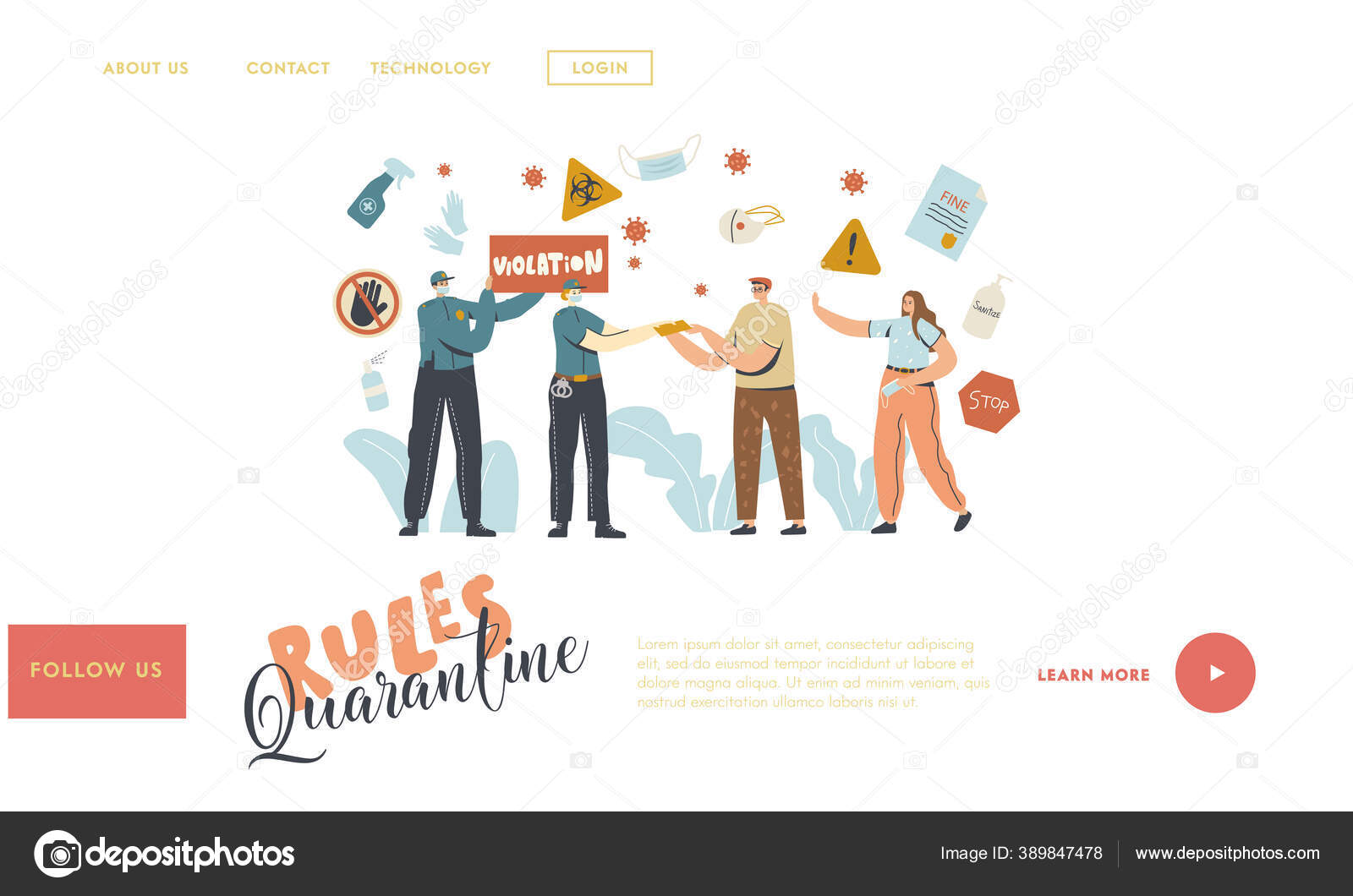 Шаблон Страницы "Посадка На Карантин. Персонажи Полиции Проверяют.