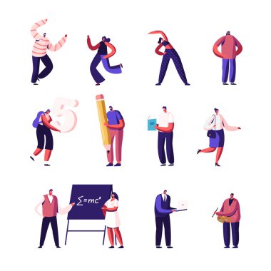 Icons Tiny Karakterleri Dans, Spor Çalışması, Üniversitede Matematik Öğrencileri, İşadamı ve Sanatçı