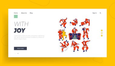 Noel Baba ve Ren Geyiği Danseden İniş Şablonu. Noel Karakterleri Harekete Geçiyor, Dans molası ve Hip Hop