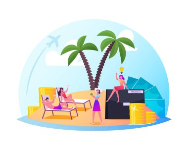 Başarılı Karakterler Konfor Bölgesi 'ndeki Yaşamın tadını çıkarıyor. Glass Dome 'un altında Palmiye ağaçları olan Egzotik Ada' daki Rahat İnsanlar