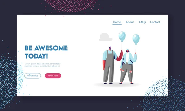 Individualidad e Inspiración, Sé Único Plantilla de Landing Page. Personajes masculinos y femeninos idénticos jóvenes Creatividad — Archivo Imágenes Vectoriales