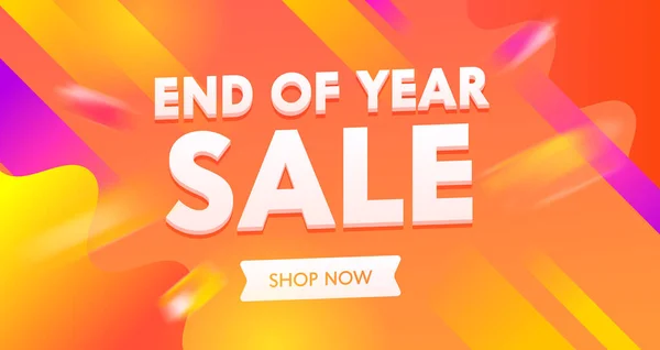 Banner publicitario de venta de fin de año con tipografía sobre fondo colorido. Fin de temporada Fondo Contenido Promo Flyer — Vector de stock