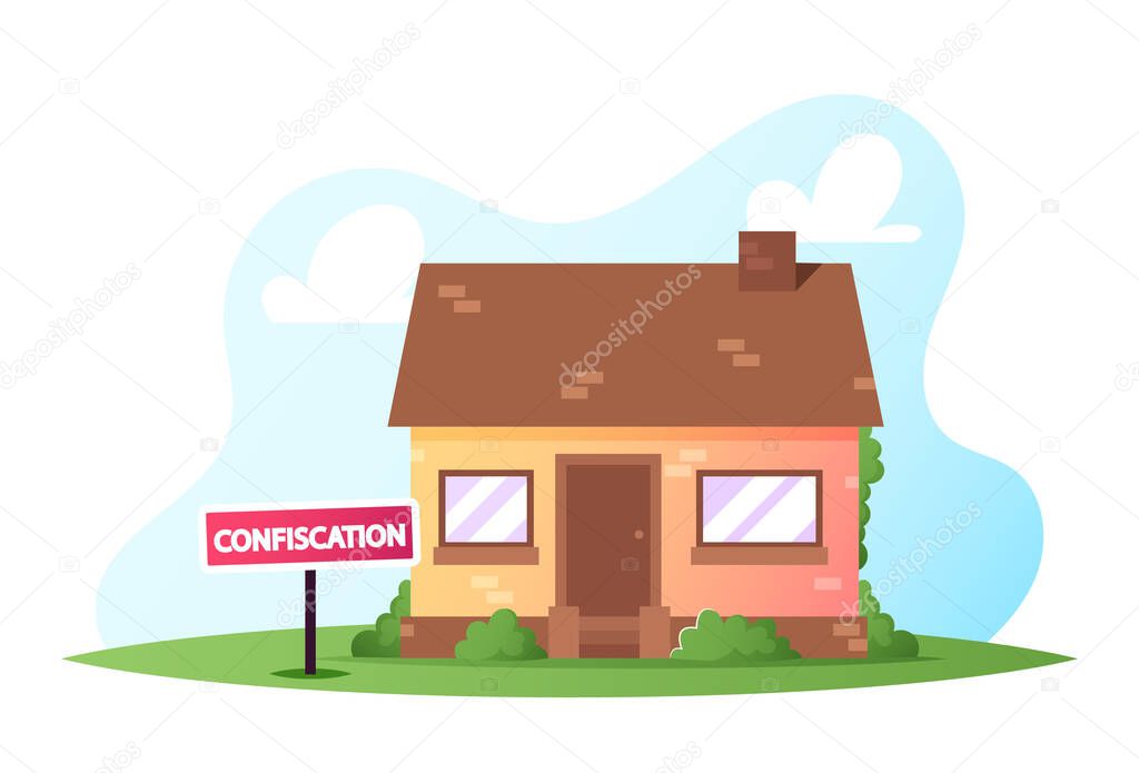 House Confiscation, Resolving Property Disputes Concept. Real Estate Alienation, Confiscated Housing. Lawyer Services