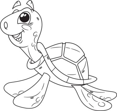 Kaplumbağa sürüngen karakteri siyah-beyaz