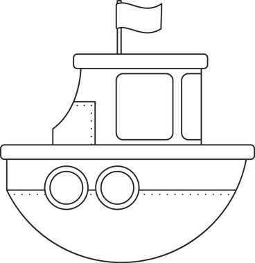 Şirin yolcu gemisi siyah-beyaz.