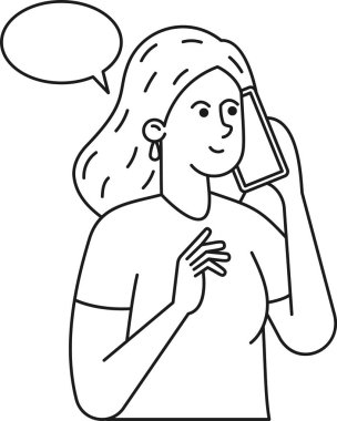 Telefon eden kadın siyah-beyaz