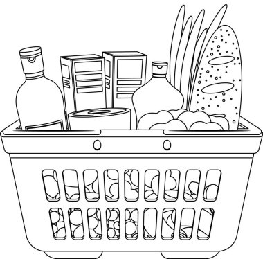 Beslenme sepeti, siyah-beyaz