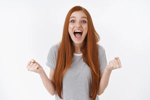 Redhead long hair screaming cute