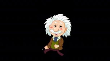 Einstein karakterinin çizgi film animasyon döngüsü 