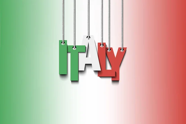 Palavra Itália Está Nas Cordas Ilustração Vetorial — Vetor de Stock