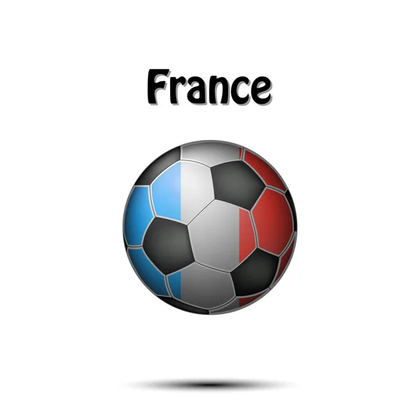 Pelota Fútbol Pintado Los Colores Bandera Francia Ilustración Vectorial — Vector de stock