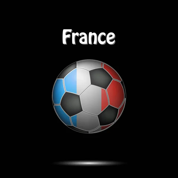 Fußball Bemalt Den Farben Der Französischen Flagge Vektorillustration — Stockvektor