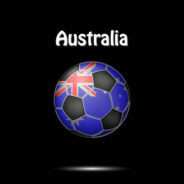 サッカー ボールは オーストラリアの国旗の色で塗る ベクトル図 — ストックベクタ
