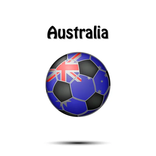 サッカー ボールは オーストラリアの国旗の色で塗る ベクトル図 — ストックベクタ