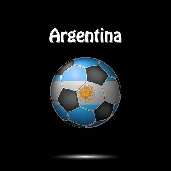 Pelota Fútbol Pintada Los Colores Bandera Argentina Ilustración Vectorial — Vector de stock