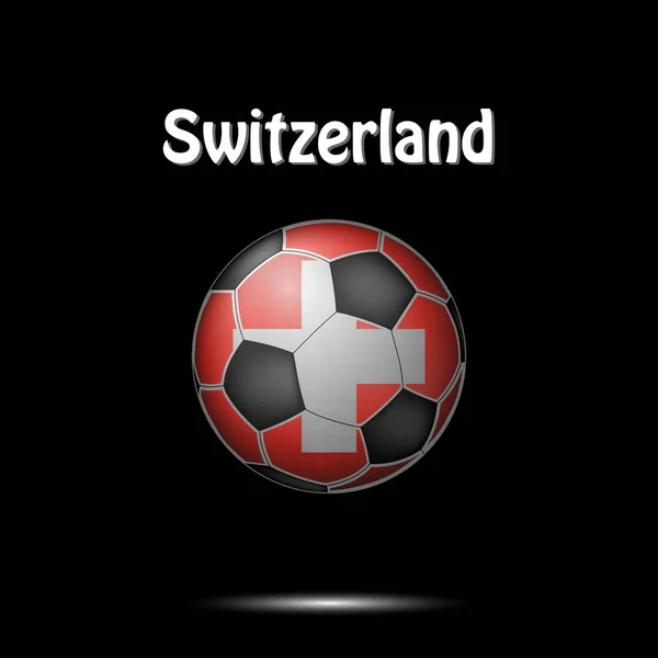 Fussball Den Farben Der Schweizer Flagge Vektorillustration — Stockvektor